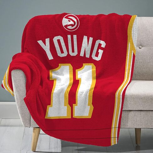 Sleep Squad Atlanta Hawks Trae Young 60" x 80" Raschel Plush Blanket – an NBA Throw in Saudi Arabia