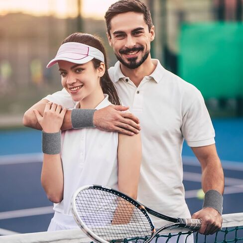 Willbond 4 أزواج من الأساور الرياضية للمعصم، عصابة رأس من القطن السميك للرجال والنساء، أساور معصم للتنس ماصة ومسامية لكرة السلة وتمارين الجمباز in Saudi Arabia