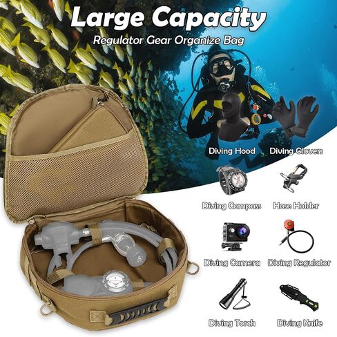 Scuba Regulator Bag - Tactical Style Diving Regulator Protective Bags Protecting and Storage Regulators and Octopus with Adjustable Shoulder Strap in Saudi Arabia