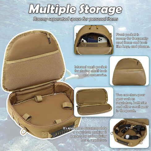 Scuba Regulator Bag - Tactical Style Diving Regulator Protective Bags Protecting and Storage Regulators and Octopus with Adjustable Shoulder Strap in Saudi Arabia