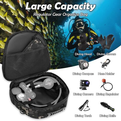 Scuba Regulator Bag - Tactical Style Diving Regulator Protective Bags Protecting and Storage Regulators and Octopus with Adjustable Shoulder Strap in Saudi Arabia