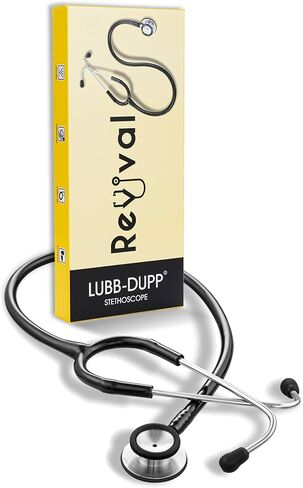 Revival Pediatric Neonatal Stainless-Steel Dual Head Stethoscope for Infant Care, Pediatricians, Neonatologist, Nurses and Medical Students with tunable Diaphragm, Latex Free tubing (Black) in Saudi Arabia