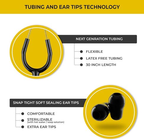 Revival Pediatric Neonatal Stainless-Steel Dual Head Stethoscope for Infant Care, Pediatricians, Neonatologist, Nurses and Medical Students with tunable Diaphragm, Latex Free tubing (Black) in Saudi Arabia