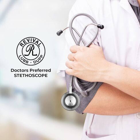 Revival Pediatric Neonatal Stainless-Steel Dual Head Stethoscope for Infant Care, Pediatricians, Neonatologist, Nurses and Medical Students with tunable Diaphragm, Latex Free tubing (Black) in Saudi Arabia