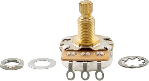 Musiclily Pro HD A1M Full Brass Metric Coarse 18-Spline Split Shaft Pots Audio Taper Potentiometers for Electric Guitar Bass (Set of 2) in Saudi Arabia