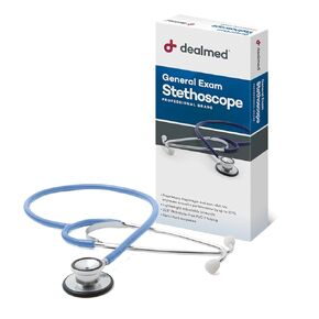 Dealmed General Exam Stethoscope – Professional Economy Dual-Head Medical Stethoscope with Lightweight Chestpiece, Flexible 32" Tubing & Comfort Eartips (Pink)