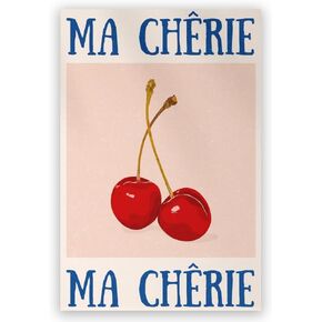 RxPhalknor Pink Cherry Poster Funny Trendy Black White Wall Art Retro Disco Ball Decor Canvas Printing Bar Cart Living Room Dining Room Girls' Room Aesthetics 3-12x18inch- Unframed, style-3