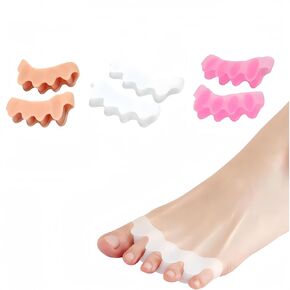 6Pcs Gel Toe Spacers for Women,Correct Hammer Toe Bunion Corrector for Men,bodyfeet,Big Toe Spreaders,Yoga Toe Separators,Straightener for Overlapping Toes;Relieve Feet Pain.By ENBRWAS.
