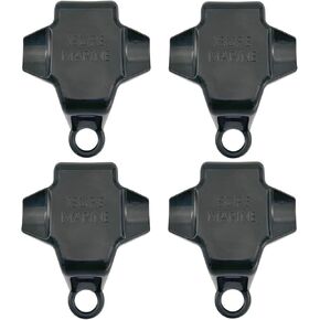 ISURE MARINE Square Rail Mount，Pontoon Boat Rail Fender Hanger/Adjuster Black/White 4Pcs