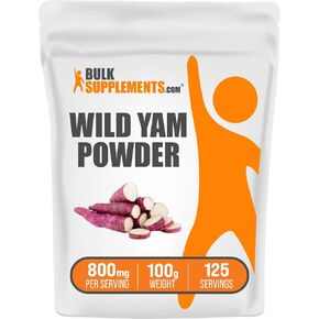BulkSupplements.com Wild Yam Powder - Herbal Supplement, Wild Yam Supplement, Wild Yam Root Powder - Gluten Free, 800mg per Serving, 500g (1.1 lbs) (Pack of 1)