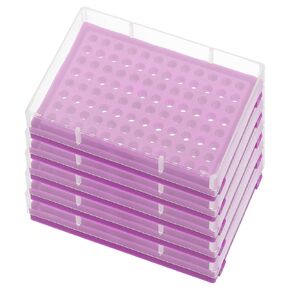 PATIKIL 96 Wells PCR Tube Rack for 0.2ml Test Strips Tubes, 5pcs Waterproof Tubes Filling Tray Centrifuge Tube Holder, Green