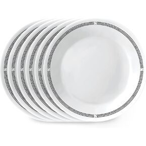 Corelle 6-Piece 6.75" Appetizer Round Plates, Vitrelle Triple Layer Glass, Lightweight Round Plates, Dessert Plates, Chip and Scratch Resistant, Microwave and Dishwasher Safe, Brasserie