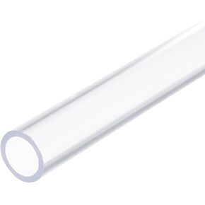 MECCANIXITY Clear PVC Rigid Tube Round Pipe 15mm(5/8") ID 20mm(3/4") OD 8" High Impact for Water Pipe, Aquarium, Fish Tank, Greenhouse Garden, Clear