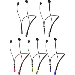 HALLEAST 5 Pack Earplugs for Concert, Noise Reduction, Hearing Protection, with Removable Ear Plug Lanyard, Safety Connector Cord Strap Neckband, BlackPlugs/5xBlack