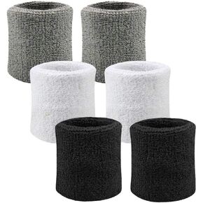 Sweatband Wristbands Wrist Sweat Bands for Athletic Men Women - Cotton Terry Cloth Sports Bands for Working Out Tennis Gymnastics Baseball Basketball Football Gym Exercise