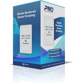 Sterile Bordered Gauze Wound Care Dressing 2X 3.5 Box of 30 (Small)