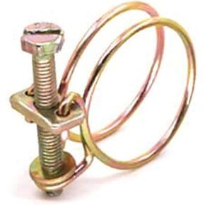 2.5inch Double Wire Hose Clamp Adjustable Steel Wire Tube Pipe Clip with Screws Bolts Locking(12Pcs 64mm)