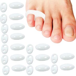 24 Pieces Small Bunion Corrector, Toe Separators with 2 Loops, Soft Gel Big Toe Spacer Suitable for Bunion and Overlap Toe