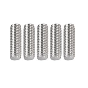 M10x1.5x40mm(DxPxL) Fully Threaded Rod - 5Pack - Good for Machinery - 304 Stainless Steel Right Hand Thread Rods Bar Studs - Silver