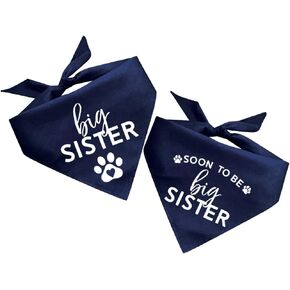 Big Sister & Soon to Be Big Sister Dog Bandana Set (Contains Two Bandanas)