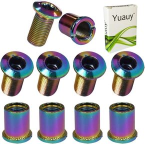 5 pcs Triple Chainring Bolts Screws Colorful Disc Crankset Nuts Chainwheel Fit for Road Bike Mountain Bike MTB