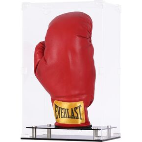 DisplayGifts Boxing Glove Acrylic Display Case Holder Showcase for Boxing Gloves UV Pro Vertical Elegant Riser Stand