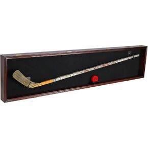 70" Storage Box Hockey stick Display Case Ice Hockey Puck, Musket Long Barrel shotgun or Wrestling Championship Adult Size Belt up to 69 inches long – Mahogany Finish