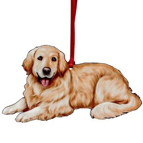 Golden Retriever Ornament, Golden Retriever Decoration, Golden Retriever Dog Gifts, English Cream Golden Retriever, Golden Retriever Christmas Decor (Relaxed Golden Retriever)