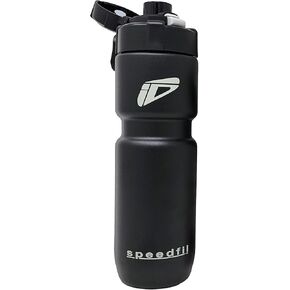 Speedfil Speedflask 21 oz. Vacuum Insulated Stainless Steel Cycling Sports Water Bottle with NEW Bounce Back Lid 2.0 (Black)