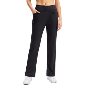 SANTINY Women's Golf Pants with 3 Pockets Stretch High Waisted Pull on Pants for Women Travel Work Casual