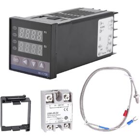 Digital Thermostat, 0℃~1300℃ Alarm LED PID Temperature Controller Kits AC110V-240V for Electric Power Chemical Industry