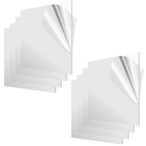لوح أكريليك زجاج شبكي شفاف مقاس 10 × 10 بوصة 0.08 بوصة سميك (2 مم) لوح زجاجي بلاستيكي شفاف مع غطاء واقي لاستبدال إطار الصورة، مشاريع العرض التي يمكنك صنعها بنفسك، الحرف اليدوية (4)