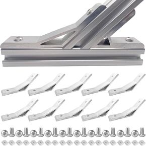 10 Set Silver 45 Degree/135 Degree Angle 1010 Series Aluminum Extrusion Profile Accessories，Aluminum Corner Brackets Profile with Mounting Screws and Nuts (45 Degree Angle Brackets)