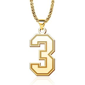 Jersey Football Number 0-99 Chain Necklace 18K Gold Plated Sport Number 25mm High Pendant Jewelry for Men Boy Sport Fans Christmas Cuban Chain in Kuwait