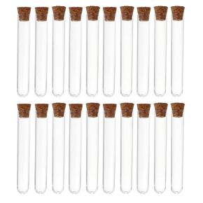 iplusmile Terrarium 40pcs 3ml Plastic Test Tubes with Cork Stoppers, 12x60mm Small Plastic Test Tubes for Scientific Experiments, Candy Storage, Plant Propagation, Party Decoration Plastic Containers
