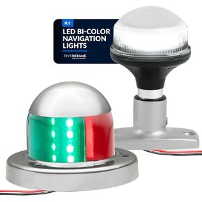 Five Oceans LED Anchor Light - Stern Lights for Boats and Boat Navigation Lights Set, 12V, USCG Rules 2NM, Boat Lights Navigation for Pontoon, Fishing Boats, Bass Boats - FO4512-C1