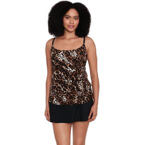 Longitude Women's Swimwear Ruffle Faux Ruffle Skirtini with Pockets One Piece Swimdress in Kuwait