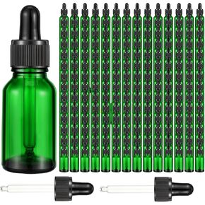 200 Pack 15ml Dark Dropper Bottles 1/2 oz Glass Dropper Bottles Brown Tincture Bottles with Eye Droppers for Essential Oils Liquids Perfumes Lab Chemicals and Travel (Black)