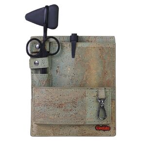 Premium Portuguese Cork 4-Piece Pocket Organizer Kit for Doctors, Nurses, and Students | includes Pocket Protector, Reflex Hammer, Bandage Scissors & Rubber Coated LED Penlight | Purple