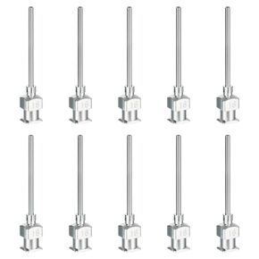 PATIKIL Blunt Tip Dispensing Needle 24G, 10 Pcs 1 Inch Stainless Steel Liquid Dispenser Needles with Lure Lock for Refilling Liquid Inks Adhesives Glue