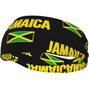 Cute Jamaica Flag Sports Headband Jamaican Sweatband for Men Women Running Cycling Yoga Fitness Workout