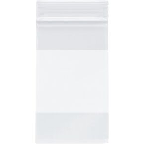 Plymor 3" x 5" (Pack of 200), 4 Mil with White-Block Heavy Duty Zipper Reclosable Plastic Bags