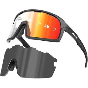 Photochromic Cycling Glasses Polarized Men Women Mountain Bike Sunglasses MTB Road Bicycle Riding Clear Sports Glasses