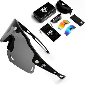 GB MAGS Magnetic Set Polarized All Sports Sunglasses Cycling Sun Glasses for Men Women | 3 Interchangeable Lenses