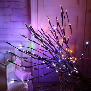 3 Pack Warm White Lighted Branches 60 LED Twig Lights Lighted Plants Artificial Twinkle Willow Branch Lamp Home Fairy Light Up Branch for Vases Holiday Party Indoor Decor Battery Operated para Casa