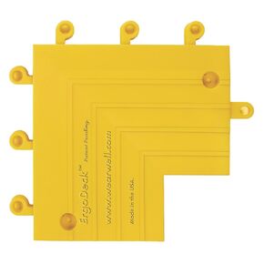 ErgoDeck Anti-Fatigue Ramp - Yellow, Pack of 10. 6" W x 18" L x 7/8" Thickness. PVC Vinyl. Positive Interlocking System. Wet or Dry Applications (560.78x6x18YL-CS10)
