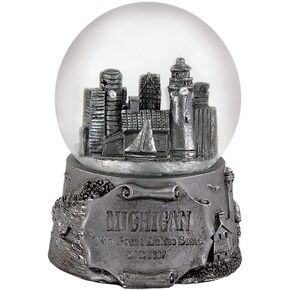 Americaware Michigan in Silver 65mm Snow Globe