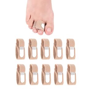 10Pcs Fabric Hammer Toe Corrector, Reusable Broken Toe Protectors, Hammertoe Straightener, Toe Splint for Broken Toe, Crooked Toes, Bent Toes