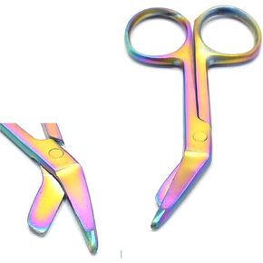 Multi Rainbow Color Titanium Coated Lister Bandage Scissors 3.5" (8.9cm), Premium Grade