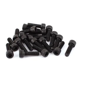 uxcell M2.5x25mm 12.9 Alloy Steel Screw Cap Point Hex Socket Screws Bolts Black 50pcs